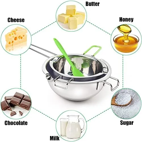 Caramel sauce whisked smooth in the larger pot