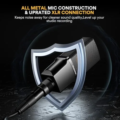 The MAONO PM500 beside a USB condenser microphone for comparison