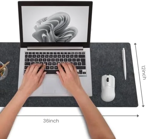 Close look at the DAWNTREES Felt Desk Mat, Computer Mat for Desk, Dark Gray build quality