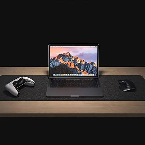 Another view of the DAWNTREES Felt Desk Mat, Computer Mat for Desk, Dark Gray