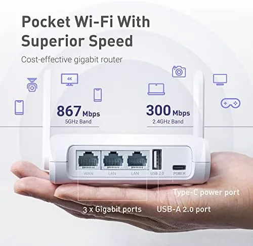 The GL.iNet GL-SFT1200 Opal Travel Router, AC1200 Dual-Band Wi-Fi | AC1200 in real use