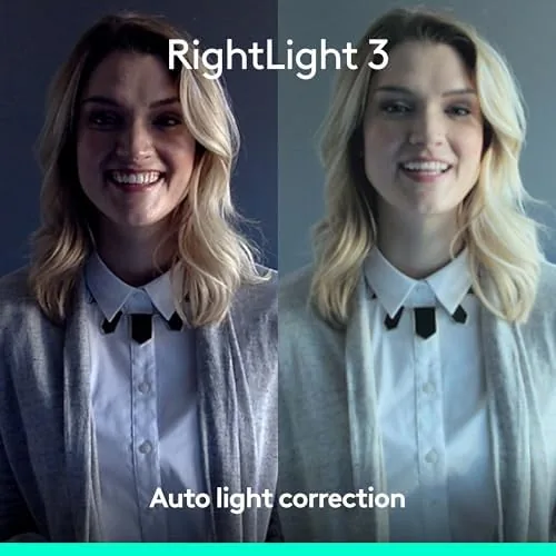 The Logitech Brio image in a dim room showing auto light correction