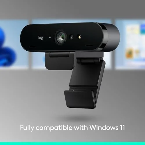 The Logitech Brio next to a modern compact webcam for comparison