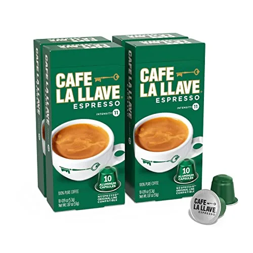 Café La Llave Espresso Aluminum Capsules, Dark Roast, 40ct | Compatible with Nespresso Original Review: Tested and Rated