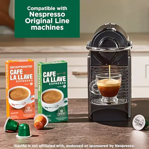 The Café La Llave Espresso Aluminum Capsules, Dark Roast, 40ct | in real use