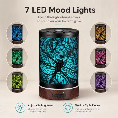 Close look at the Essential Oils Diffuser,Aromatherapy Diffuser,Birthday for Women Mom Grandma,Metal Cool Mist build quality