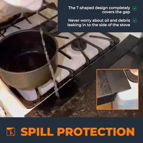 The silicone cover sitting beside a running burner showing its position close to the heat