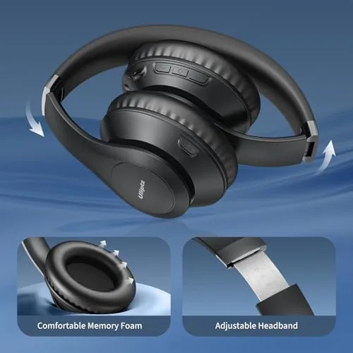 The Uliptz Bluetooth Headphones Over Ear, Wireless HiFi Stereo Foldable Headset in real use