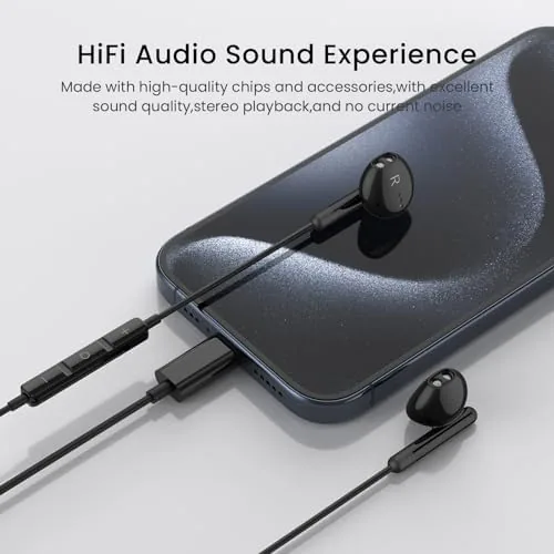 Another view of the USB C Headphones for iPhone 17 16 15 Pro Max