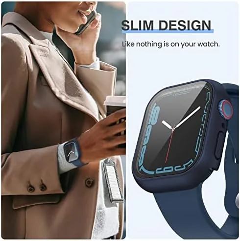 The Tensea 3PCS for Apple Watch Screen Protector Case 44mm SE in real use