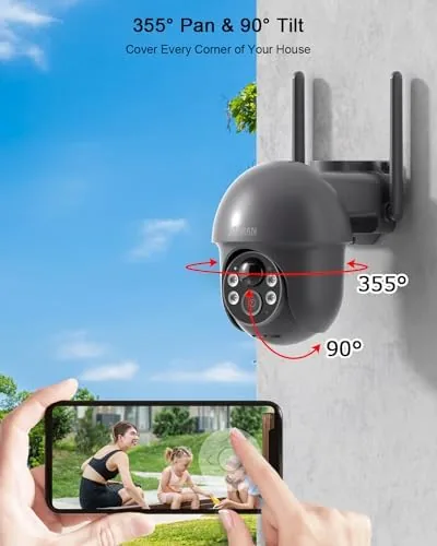 The ANRAN 2K Solar Security Cameras Wireless Outdoor, Pan/Tilt 360° View in real use