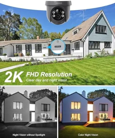 Another view of the ANRAN 2K Solar Security Cameras Wireless Outdoor, Pan/Tilt 360° View