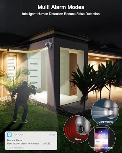 The ANRAN 2K Solar Security Cameras Wireless Outdoor, Pan/Tilt 360° View compared in context