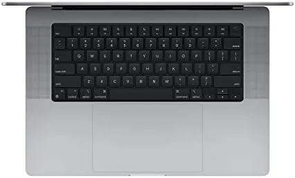 Close up of the MacBook Pro keyboard and trackpad