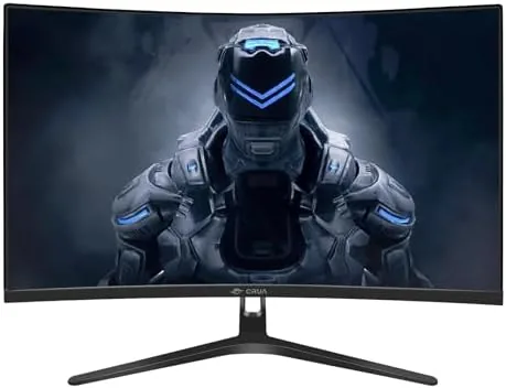 Close look at the CRUA 27" FHD 1080P 180Hz Curved Gaming Monitor, 1800R, AMD build quality