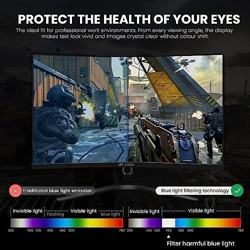 The CRUA 27" FHD 1080P 180Hz Curved Gaming Monitor, 1800R, AMD compared in context