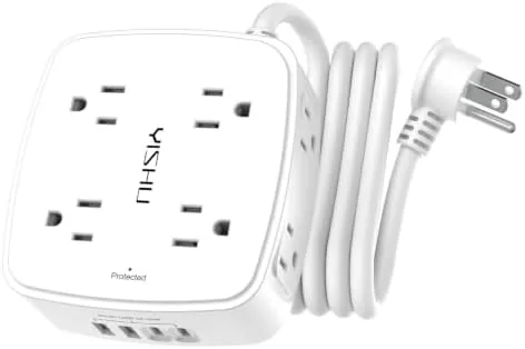 6Ft Surge Protector Power Strip with 8 Widely Outlets & 4 USB Ports | Review: Tested and Rated