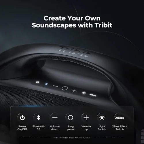 Two StormBox Blast speakers paired in TWS mode at an outdoor gathering