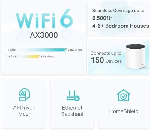 A Deco X55 node placed in a bedroom to cover a formerly dead area