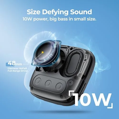 The Tribit StormBox Micro 2 lying beside a hiking backpack