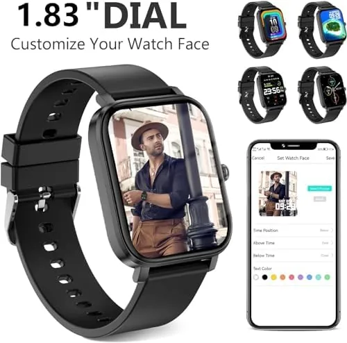 The Smart Watch for Men Women SmartWatch 1.83" for iPhone Samsung compared in context