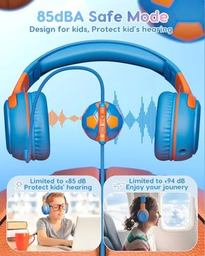 Close look at the awatrue AT2 Kids Headphones for School with Mic, 85/94dB Safe build quality