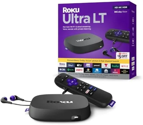 The rear of the Roku Ultra LT showing the HDMI, Ethernet, and USB ports