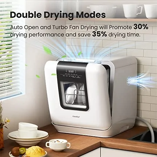 The COMFEE' Countertop Dishwasher, Portable Dishwasher with 6L Built-in Water Tank compared in context