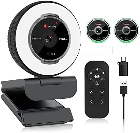 Angetube Streaming Webcam with Microphone, USB 1080P Web Cam w/Ring Light | Remote Control Review: Tested and Rated