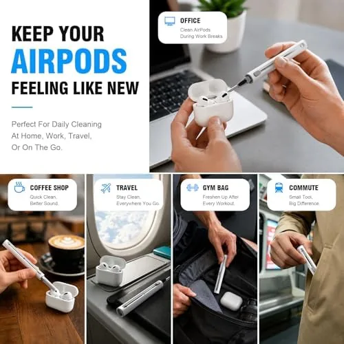 Another view of the Hyashee Cleaner Kit for AirPods Pro 3/2/1, 3-in-1 Earbud Cleaning