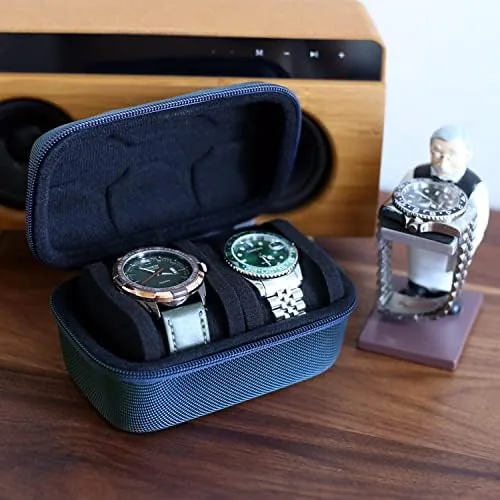 Close look at the watch box organizer for men or Women 2 watch travel build quality