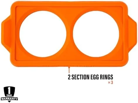 Fried egg shaped by the Blackstone silicone ring cooking on a griddle