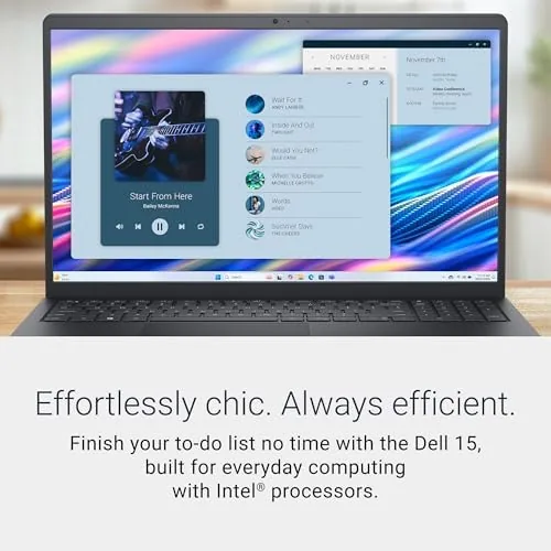 Close look at the Dell 15.6 Laptop, FHD, Intel Core 3 100U, 8 GB build quality