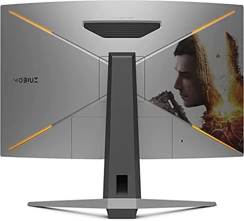 A game running on the curved monitor at high refresh rate