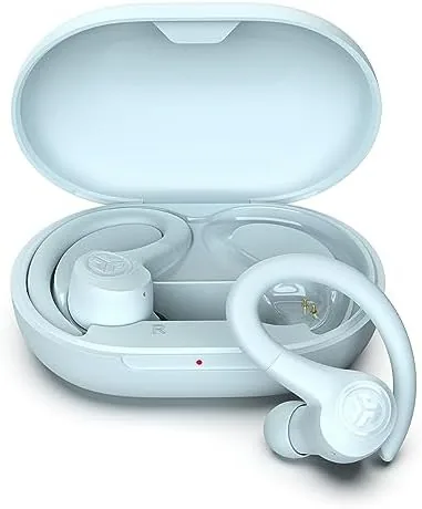 Overview of the JLab Go Air Sport True Wireless Earbuds, Light Blue, Featuring