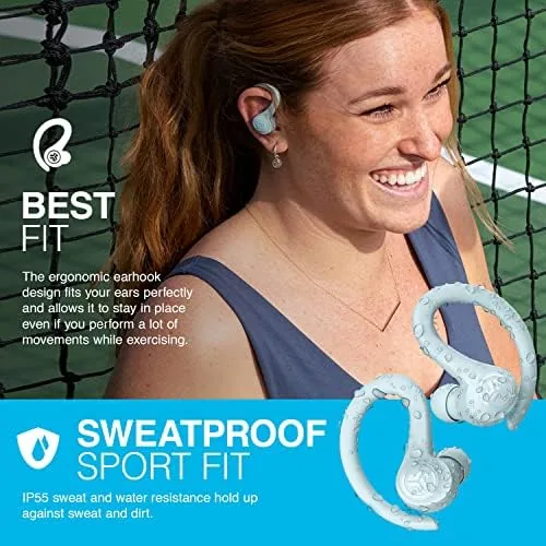 The JLab Go Air Sport True Wireless Earbuds, Light Blue, Featuring compared in context