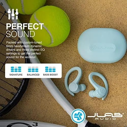 Testing the JLab Go Air Sport True Wireless Earbuds, Light Blue, Featuring over two weeks