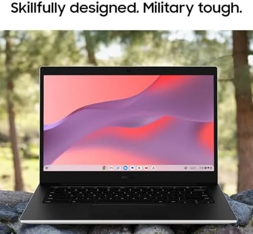 The Chromebook next to a Windows laptop for comparison