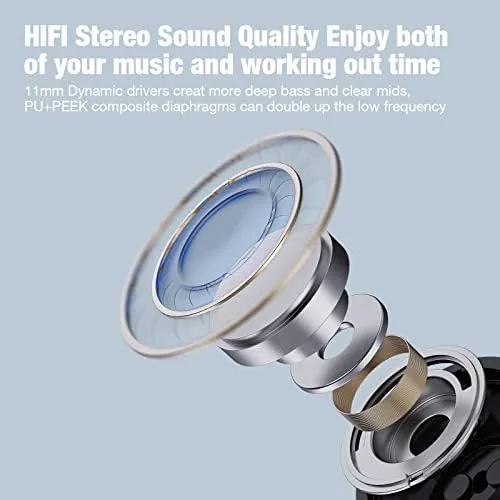 Close look at the Boean Bluetooth Headphones, Bluetooth 5.3 Wireless Headphones with 16 Hours build quality