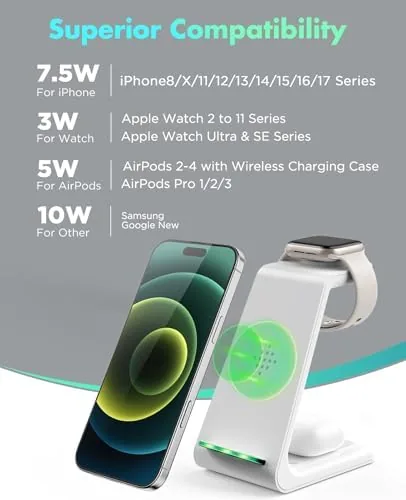 Close look at the 3 in 1 Wireless Charging Station, 2026 Upgraded Fast Desk build quality