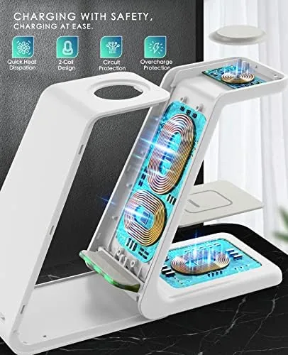 Another view of the 3 in 1 Wireless Charging Station, 2026 Upgraded Fast Desk