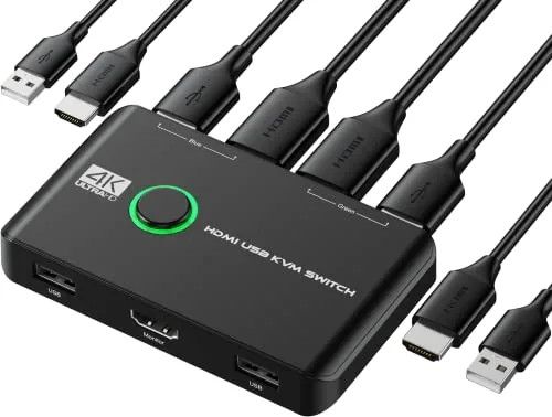 4K KVM Switch HDMI 2 Port Box, USB HDMI KVM Switches for 2 Computers Review: Tested and Rated