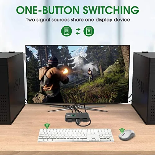 The 4K KVM Switch HDMI 2 Port Box, USB HDMI KVM in real use