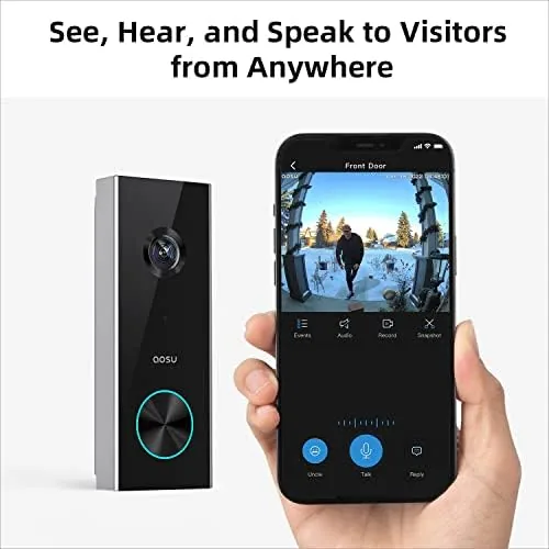 Close look at the aosu 2K Wireless Doorbell Camera with aosuBase, Battery Powered, 2.4G build quality