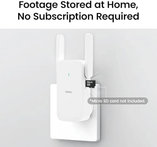Detail shot of the aosu 2K Wireless Doorbell Camera with aosuBase, Battery Powered, 2.4G features