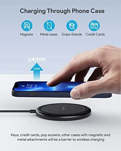 Another view of the COKOEYE Wireless Charger, 15W Max Fast Wireless Charging Pad 2-Pack