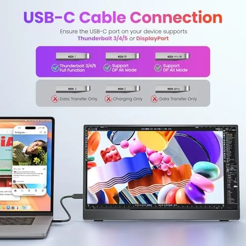 Close look at the Upperizon Portable Monitor 15.6 inch FHD 87% sRGB 60Hz IPS build quality