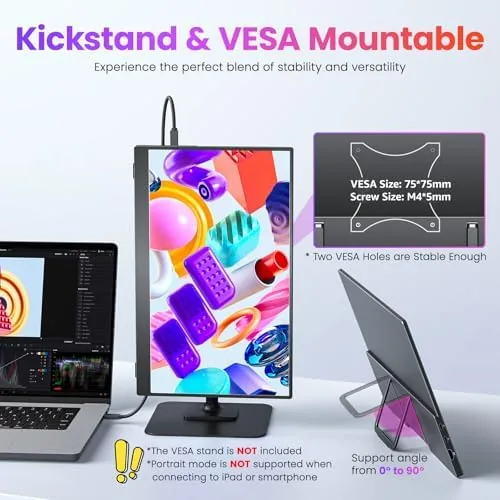 The Upperizon Portable Monitor 15.6 inch FHD 87% sRGB 60Hz IPS in real use