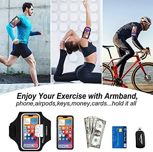 The armband on a wrist during a run in light rain