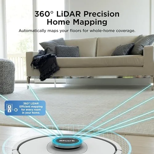 The Shark AI Ultra navigating around furniture during a clean